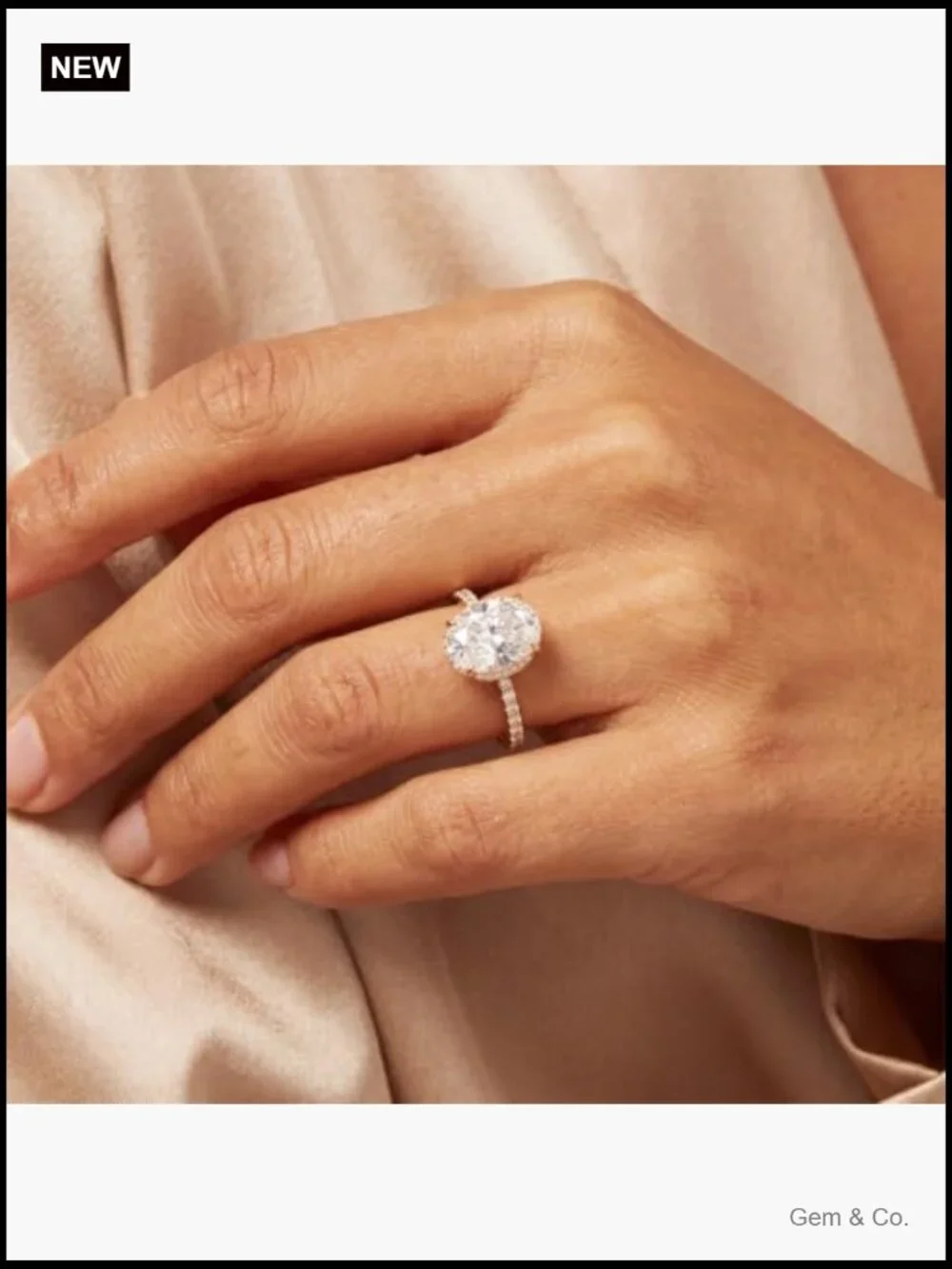 5 Carat Moissanite Solitaire Ring Sterling Silver 18K Gold Plating VVS1